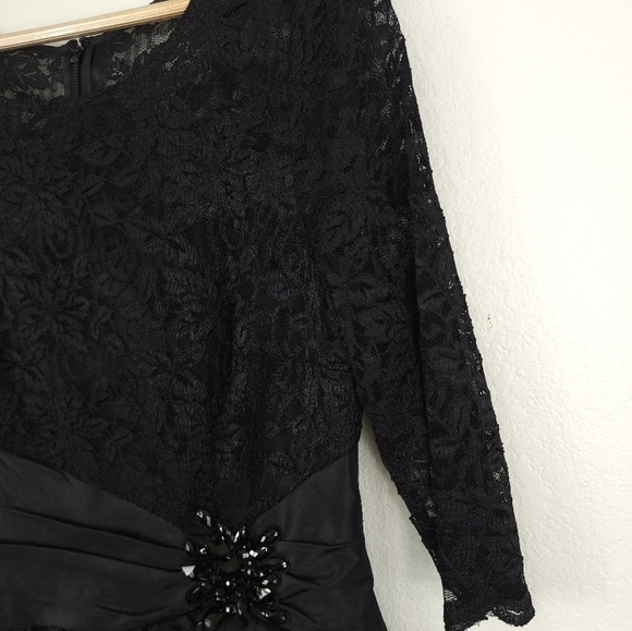 Jessica Howard Mobwife Black Lace Half Sleeve Dress Size 12 - Picture 5 of 13